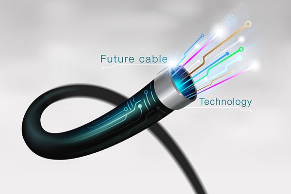 Realistic Vector Illustration Fiber Optic Cable on White Background.EPS file.