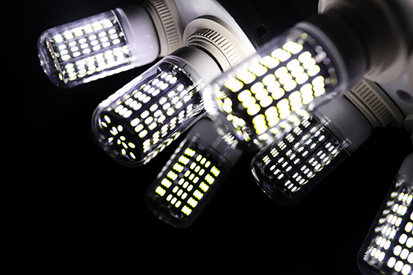 LED elements in the lamp. Lamps with diodes. Many bright lights