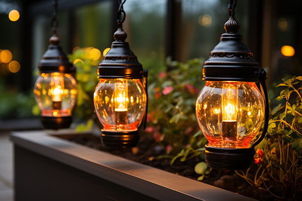Glowing lantern illuminates dark winter night, creating festive romance generated by AI